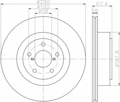 HELLA PAGID 8dd355115121 -  Тормозной диск